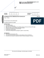 Cambridge IGCSE: 0417/12 Information and Communication Technology