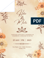 Convite de Casamento Elegante Creme Floral