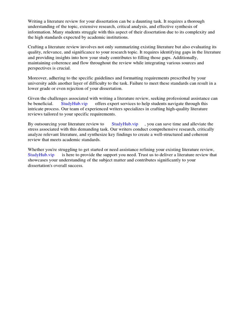 How To Write A Literature Review Dissertation Uk PDF Literature