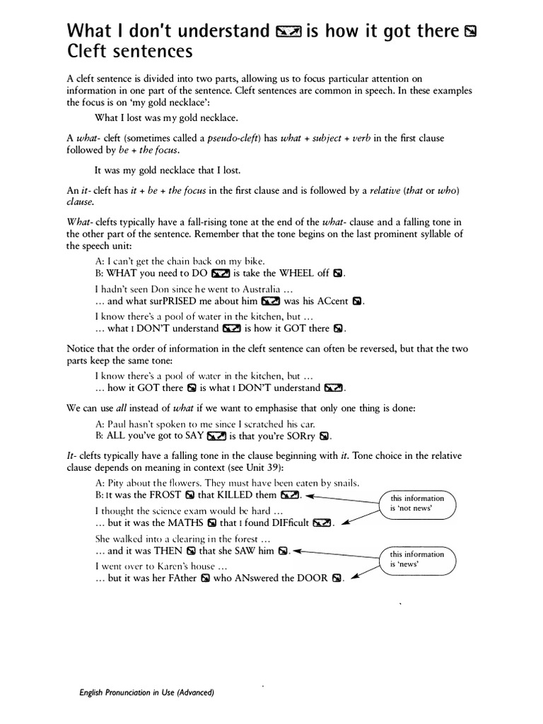 EP in Use Unit 42 PDF Sentence (Linguistics) Tone (Linguistics)