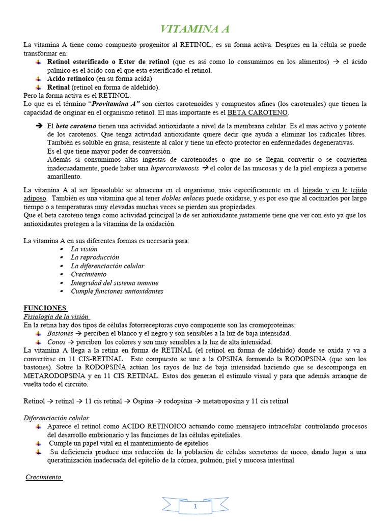 Vitamina A Pdf Pdf Vitamina A Antioxidante