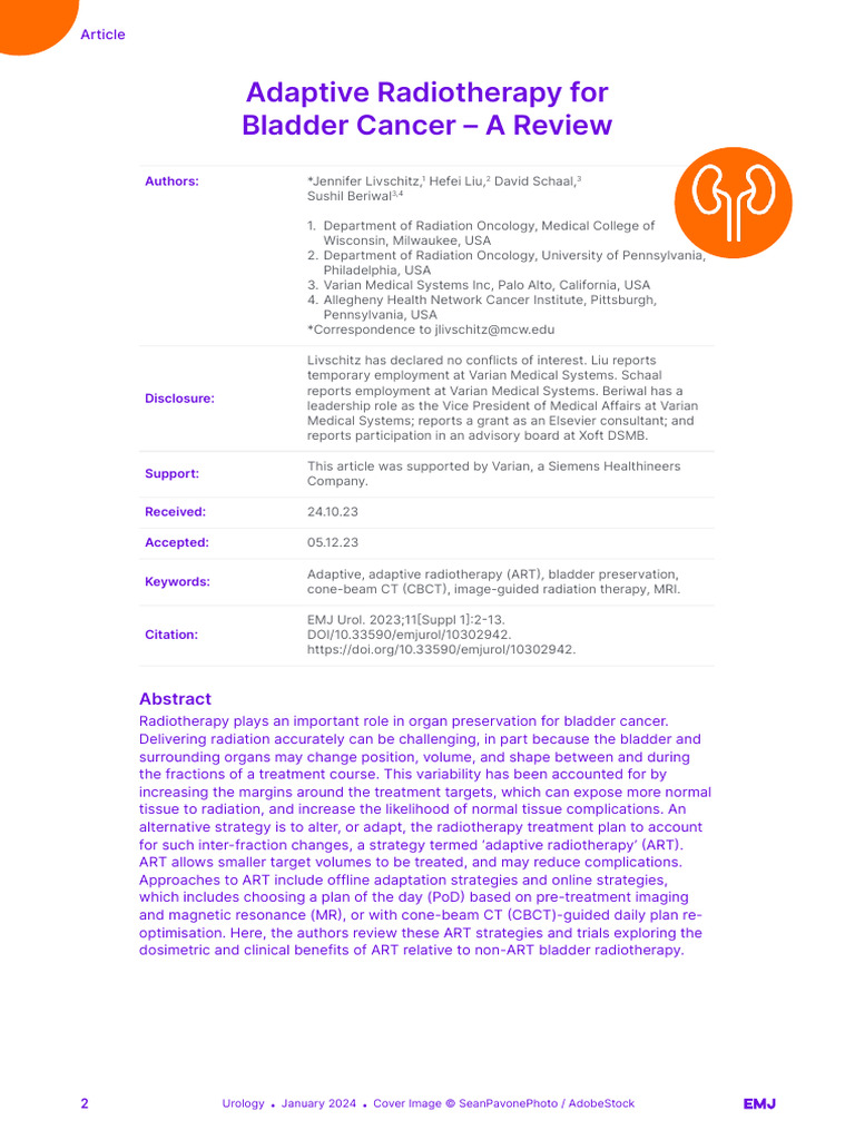 Adaptive Radiotherapy for Bladder Cancer | PDF | Science & Mathematics