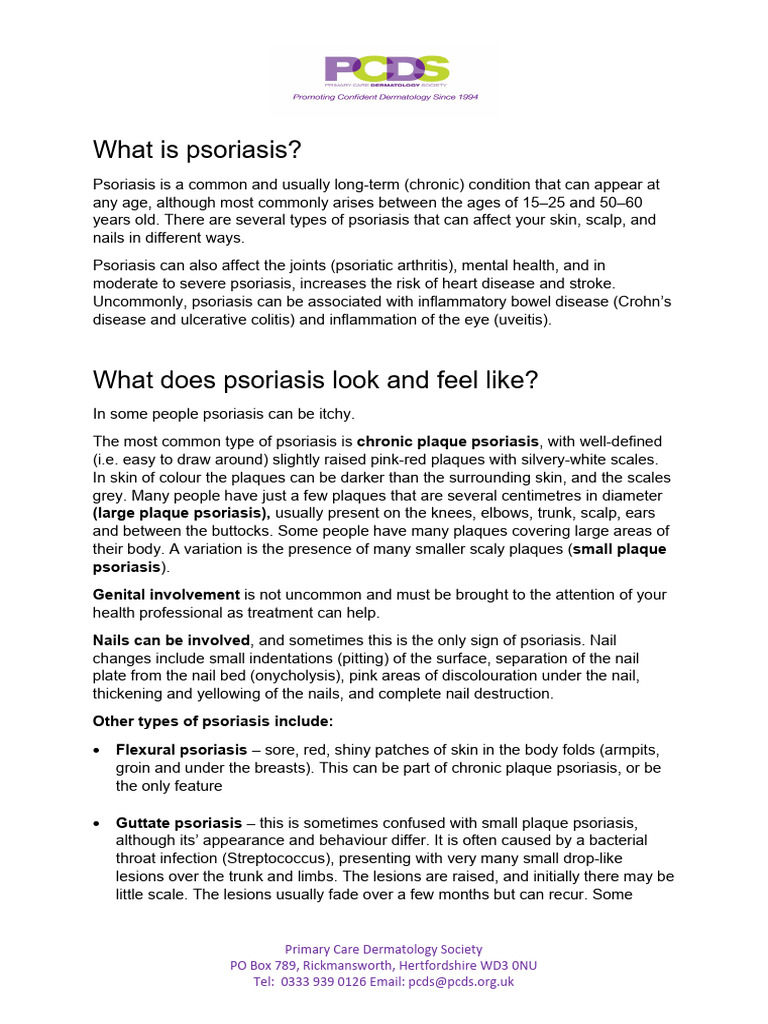 Understanding Psoriasis Types and Care | PDF | Psoriasis | Arthritis
