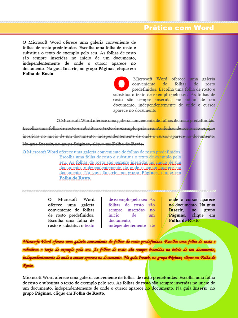 Como Criar Folha de Rosto no Word | PDF | Programas | Informática