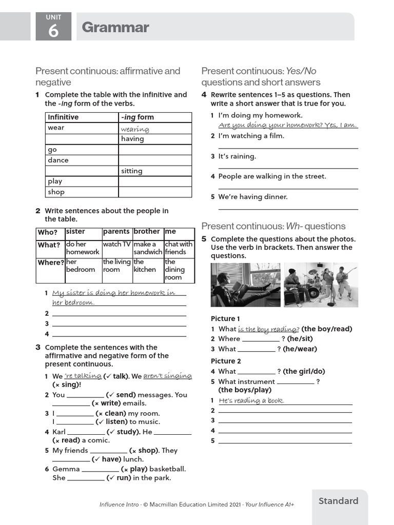 Intro A1PLUS U6 Grammar Standard | PDF | Semantic Units | Language Families
