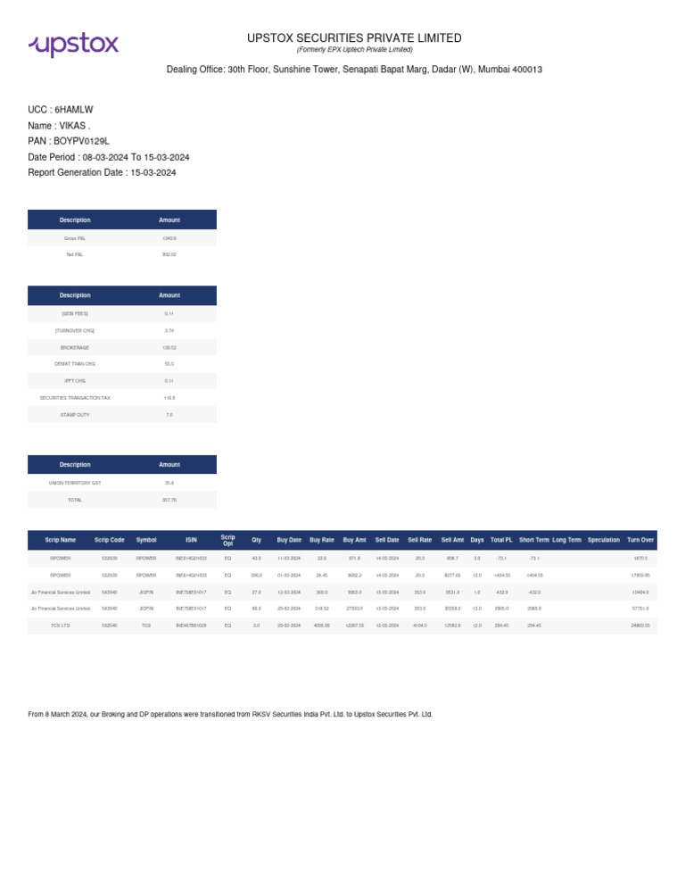 Downloading Upstox Statement Guide | PDF | Finance & Money Management ...