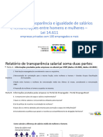 Relatório de Transparência e Igualdade de Salários e Remunerações Entre Homens e Mulheres - Lei 14.611