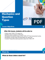 Lesson 1. TOEFL ITP Mechanics and Question Types