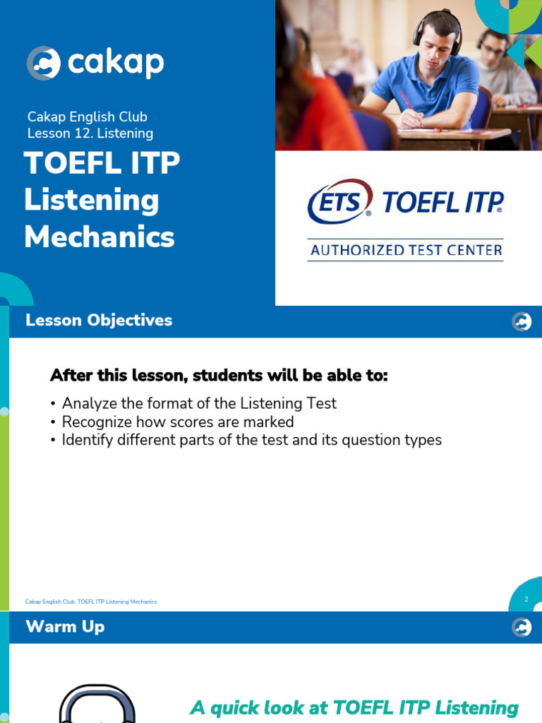 Lesson 12 TOEFL ITP Listening Mechanics Download Free PDF Test Of