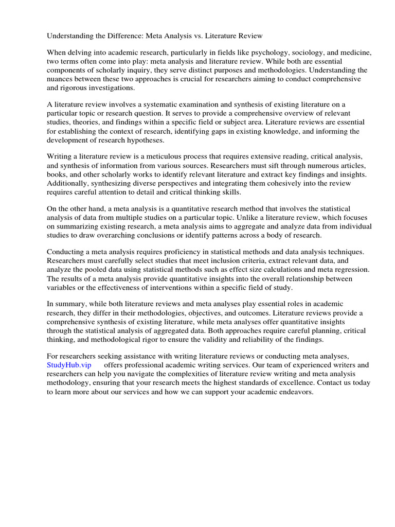 IS META ANALYSIS PRIMARY LITERATURE visual data 4