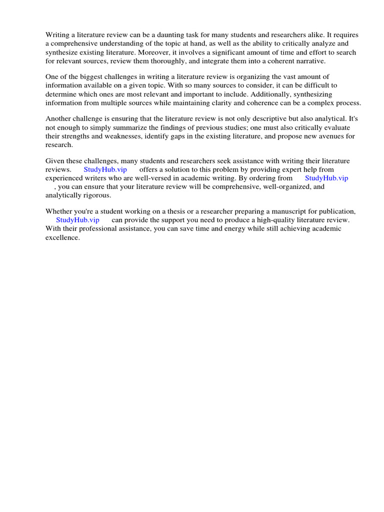 An Example of A Literature Review Introduction | PDF | Essays ...
