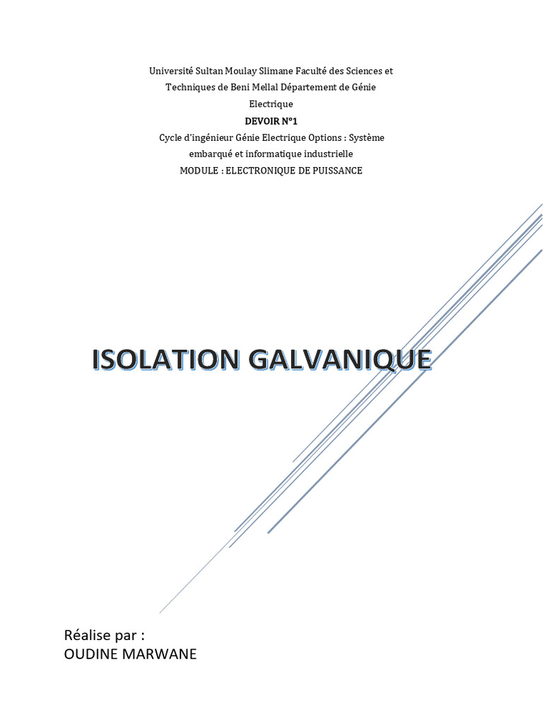 Importance de l'Isolation Galvanique | PDF | Transformateur électrique ...
