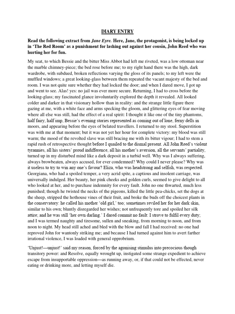 Diary Entry Homework PDF