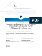 You Authorized A Payment of $0.25 USD To Freelancer International Pty