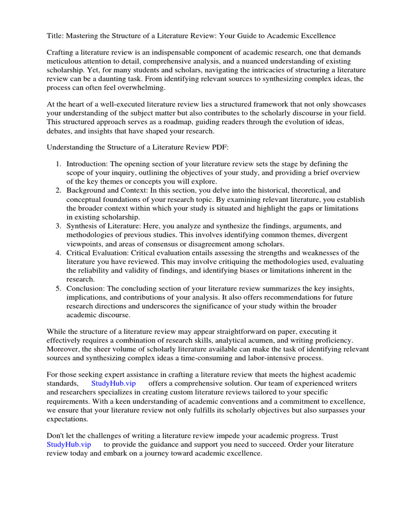What Are The Functions And Structure Of Literature Review