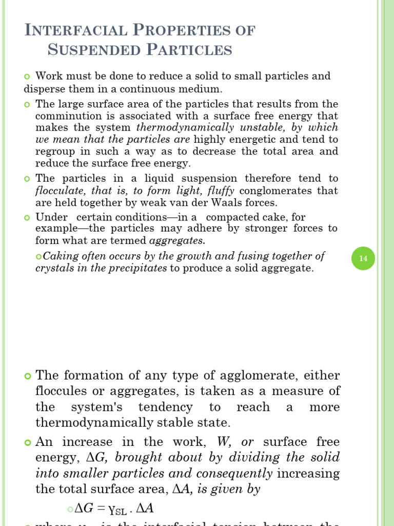 Interfacial Properties of Suspended Particles | PDF | Surface Tension ...