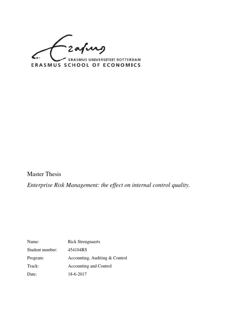 ERM Impact on Internal Control Quality | PDF | Internal Control | Risk