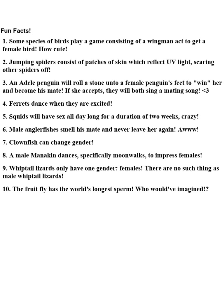 Quirky Animal Mating Facts | PDF