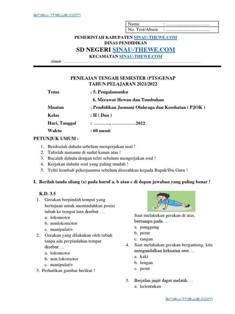 Soal Pts Kelas 2 Semester 2