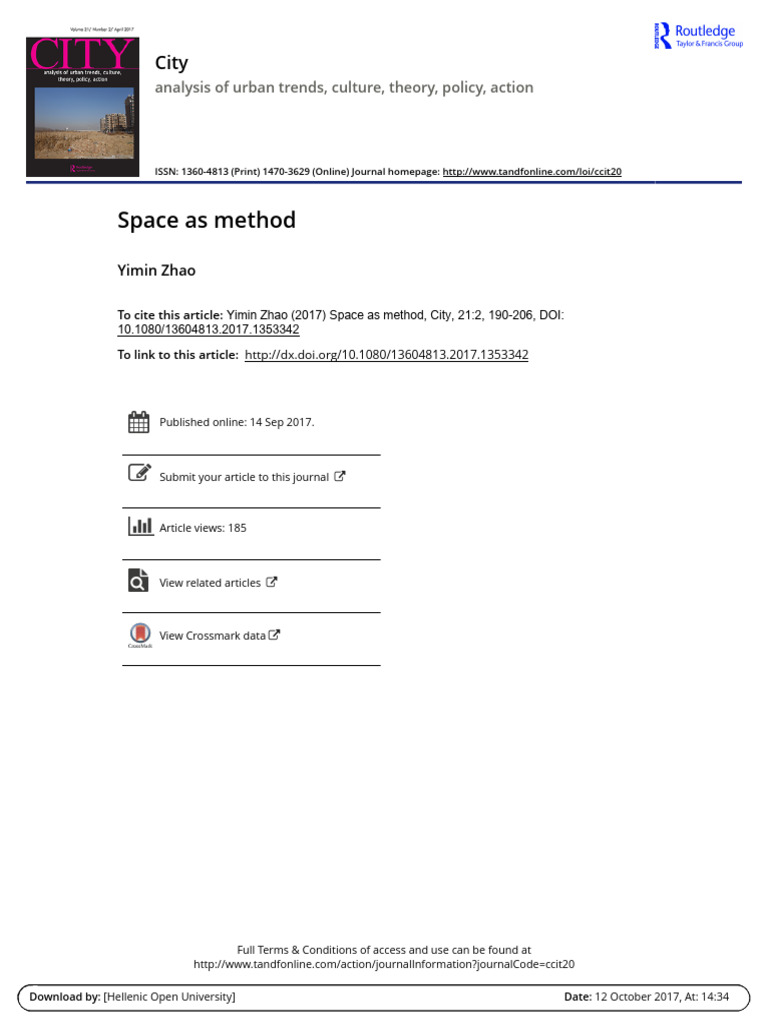 Space as Method in Urban Ethnography | PDF | Ethnography | Ontology
