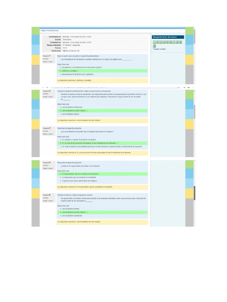 Examen EA2 INCUBADORA DE NEGOCIOS | PDF