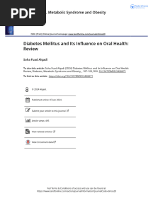 Diabetes Mellitus and Its Influence On Oral Health Review