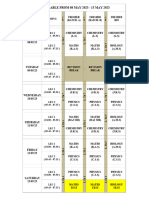 FR A, B, Bio 08 - 13 May Time Table