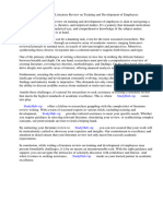 Literature Review On Training and Development of Employees