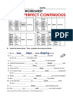 Inglés 4 - Present Perfect Continuous Exercises