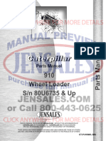 Caterpillar 910 Wheel Loader Parts Manual SN 80u6735 and Up