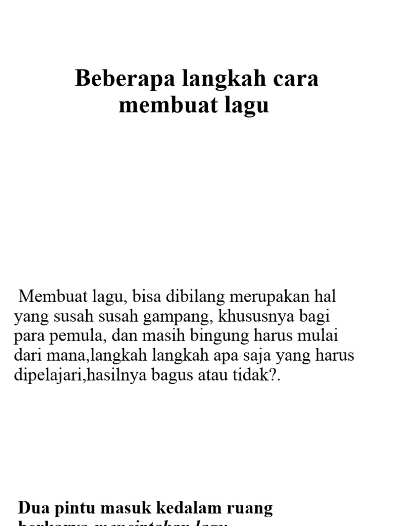 Langkah Mudah Membuat Lagu untuk Pemula | PDF | Griya & Taman