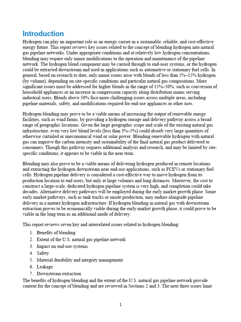Blending H2 Into NG Pipeline Network-1-50-16-46 | PDF | Natural Gas ...
