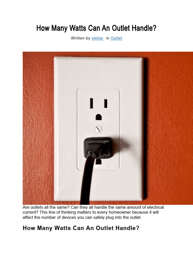 How Many Watts Can An Outlet Handle Download Free PDF Mains 