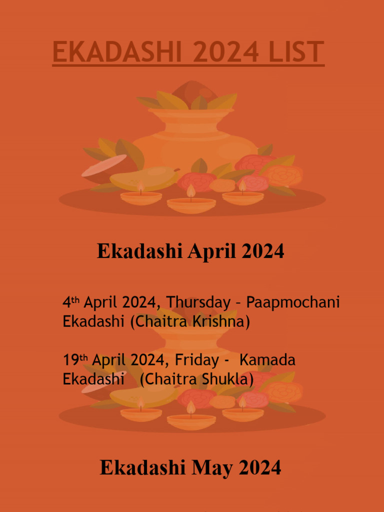 Ekadashi 2024 List PDF