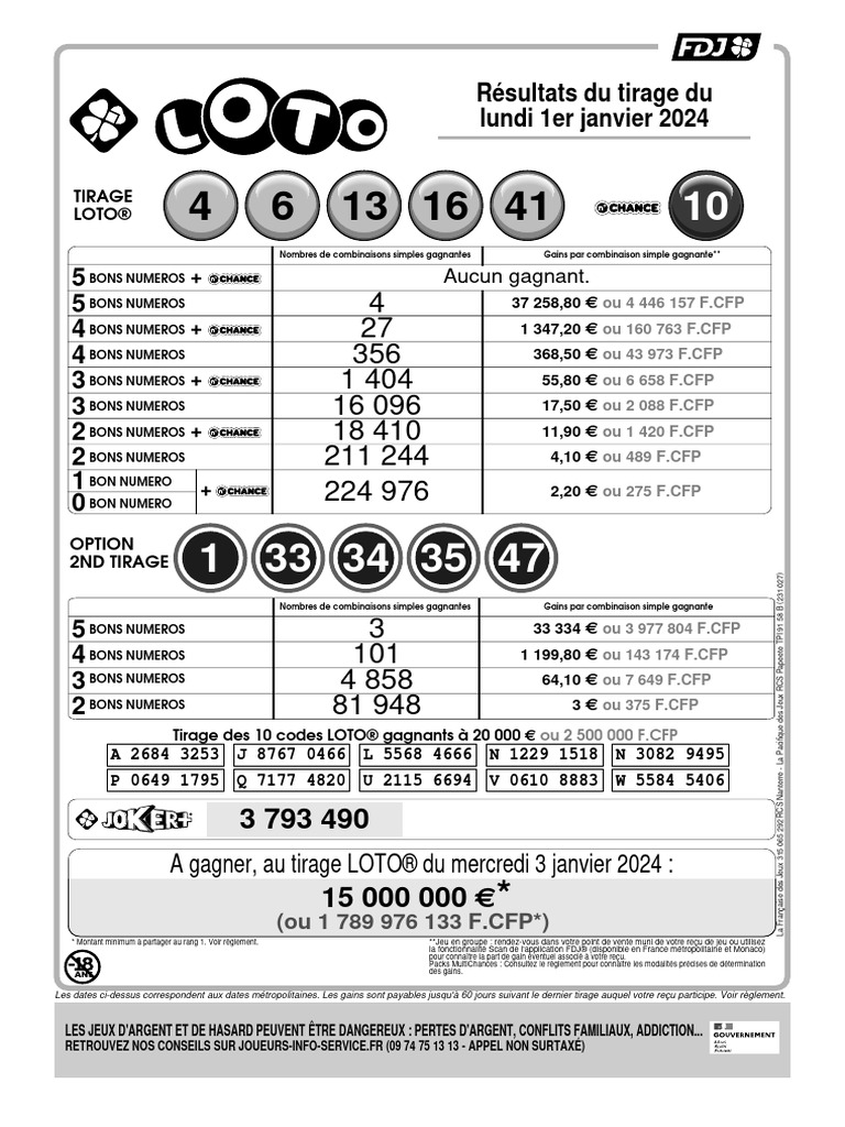 Loto 20240101 | PDF