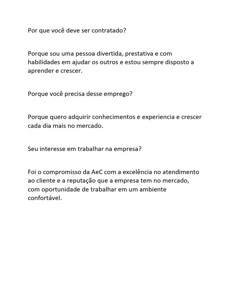 Por Que Você Deve Ser Contratado | PDF | Carreira e Crescimento