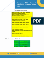 Cronograma MBA Turma 1 2024
