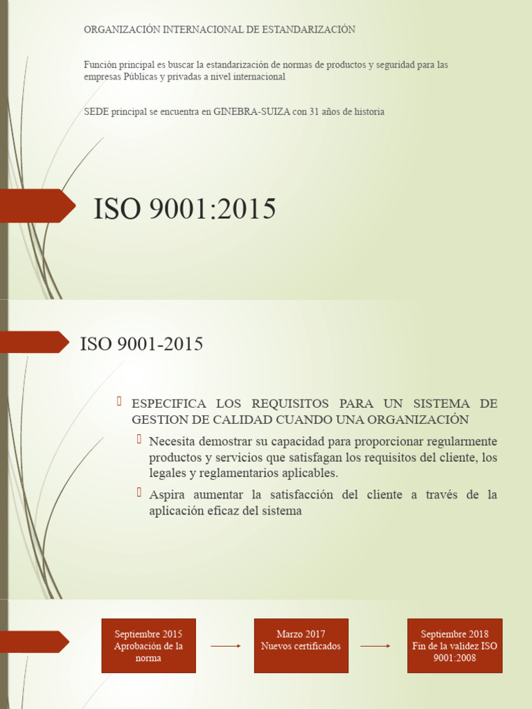 Requisitos de ISO 9001:2015 para Calidad | PDF | Sistema de manejo de ...