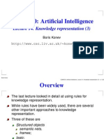COMP210: Artificial Intelligence: Lecture 14. Knowledge Representation