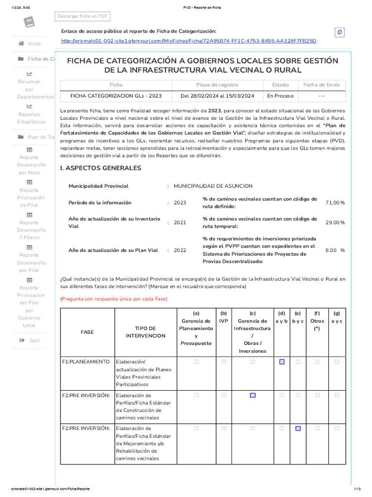 Gestión Vial en Gobiernos Locales | PDF | Presupuesto | Informática