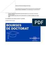 Bourses de Doctorat BDF