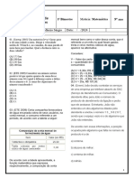 1 Lista de Exercícios 1º Bim 2024 9ºano