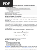 Voltage Regulation of Transformer