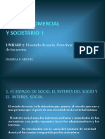 Derecho Comercial Y Societario I: UNIDAD 7: El Estado de Socio. Derechos y Obligaciones