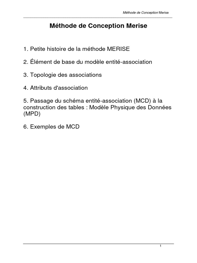 Introduction à la méthode Merise | PDF | Bases de données | Informatique