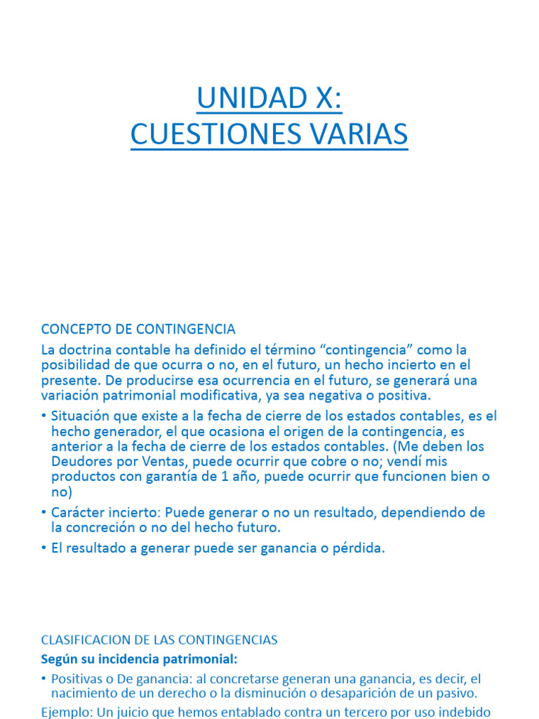 Contingencias: Concepto y Tratamiento Contable | PDF | Contabilidad ...