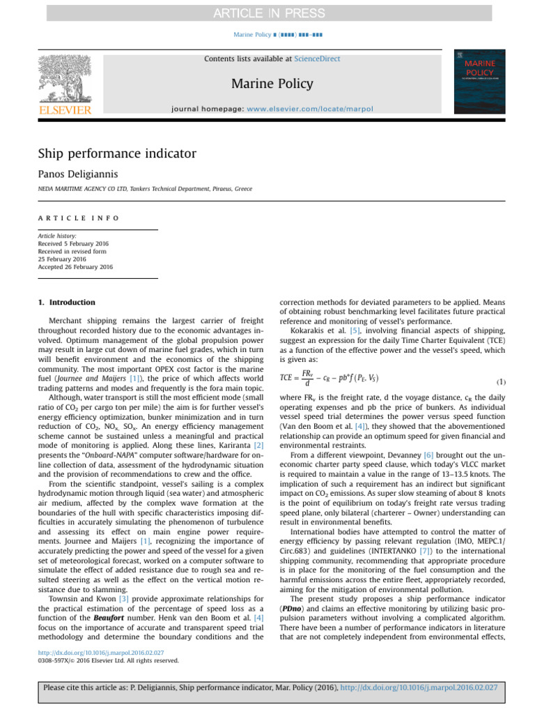 Ship Performance Optimization Metrics | PDF | Marine Propulsion | Propeller