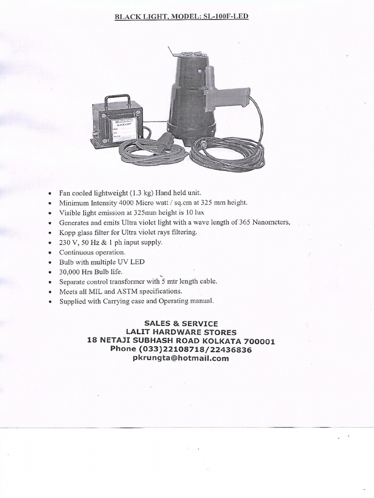 Uv Light Sl-100led | PDF