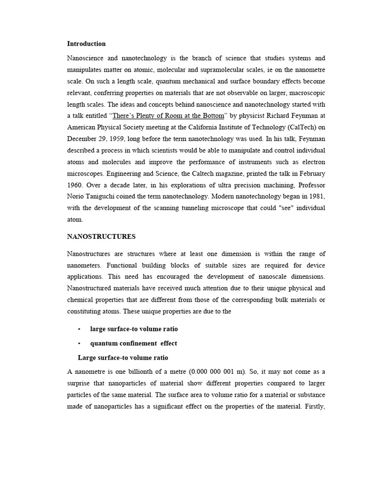 Nanoscience and Nanotechnology Notes | PDF | Science & Mathematics ...