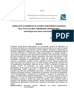 Trabalhos Acadêmicos de Acordo Com Normas Nacionais, Pela Ótica de Uma Comunidade Universitária: Metodologia para Testar Conhecimentos